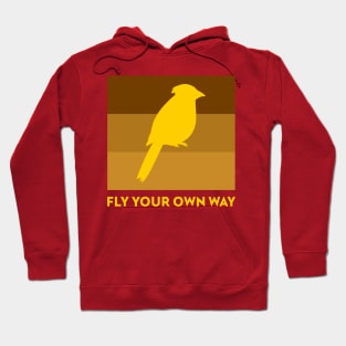 Fly Your Own Way Parrot Bird design, Motivational Quote Hoodie